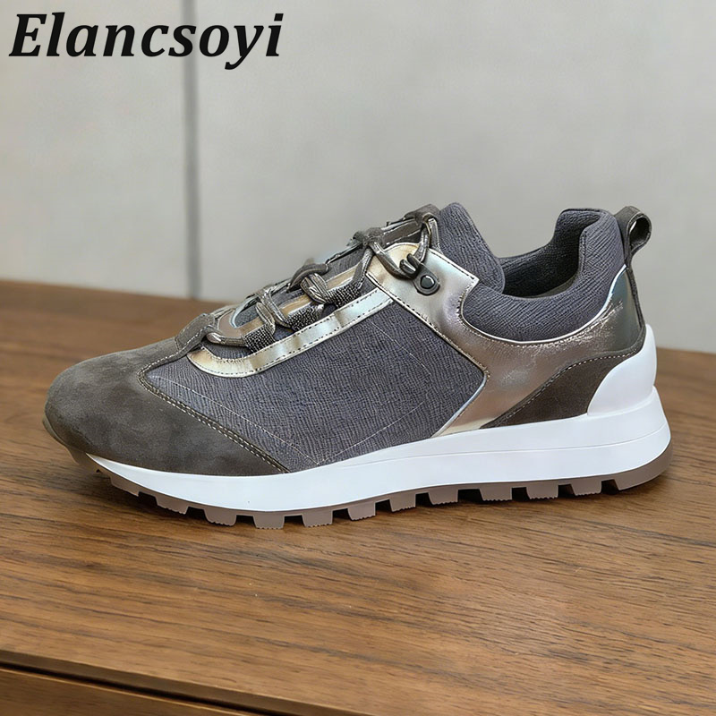 Sneakers Women Lace Up String  - Knit Fabric Lace Up Sneakers ulasan dan harga