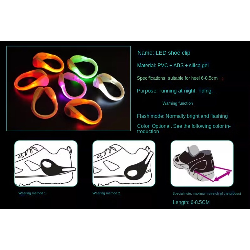2024 Luminous Shoe Clip Light  - Reflective Night Running Shoes ulasan dan harga