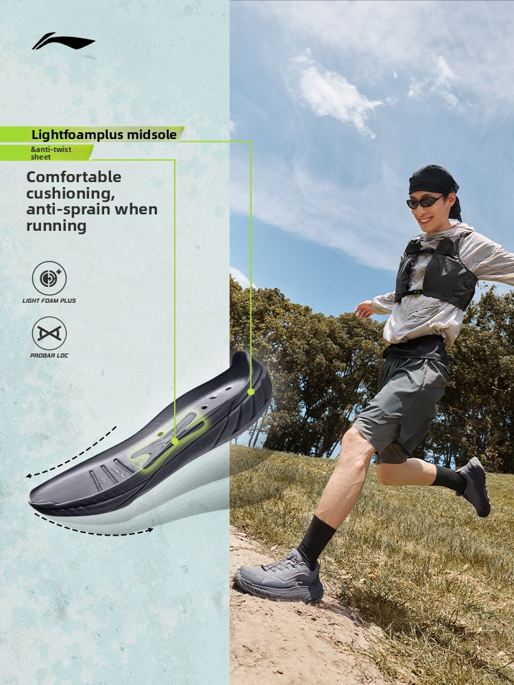 Li-Ning Zhuye V3 Men Running S - Anti Slip Trail Running Sneakers ulasan dan harga