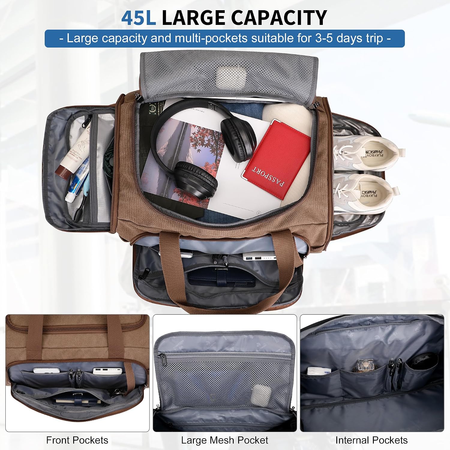 Canvas Duffle Bag for Men 3 in - Men'S Shoes ulasan dan harga