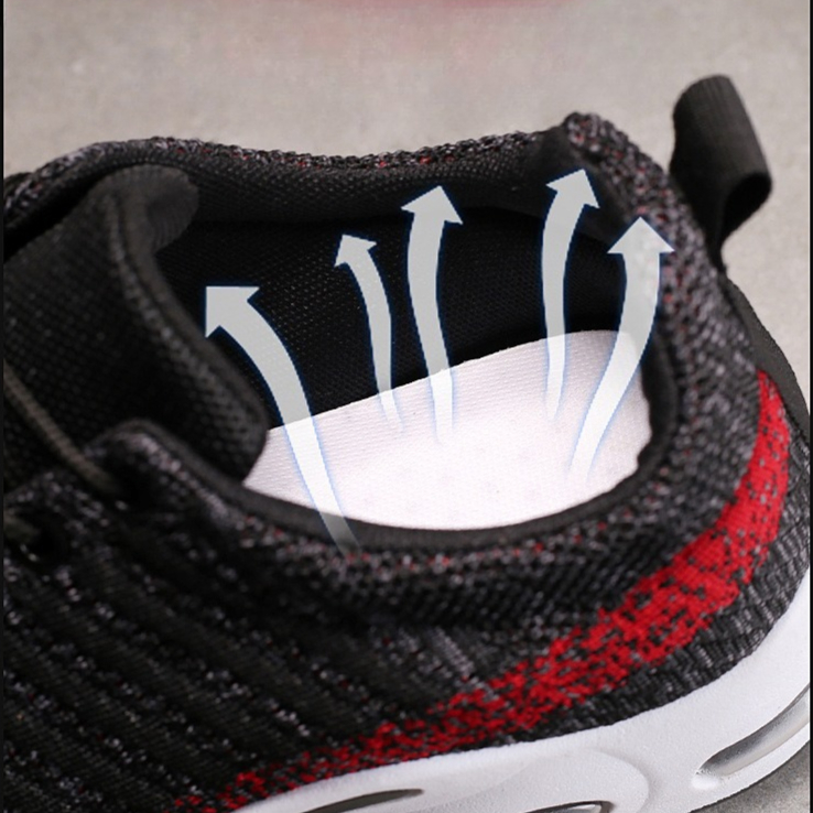 Men's Sneakers Knit Shoes Fash - Knit Fabric Lace Up Sneakers ulasan dan harga