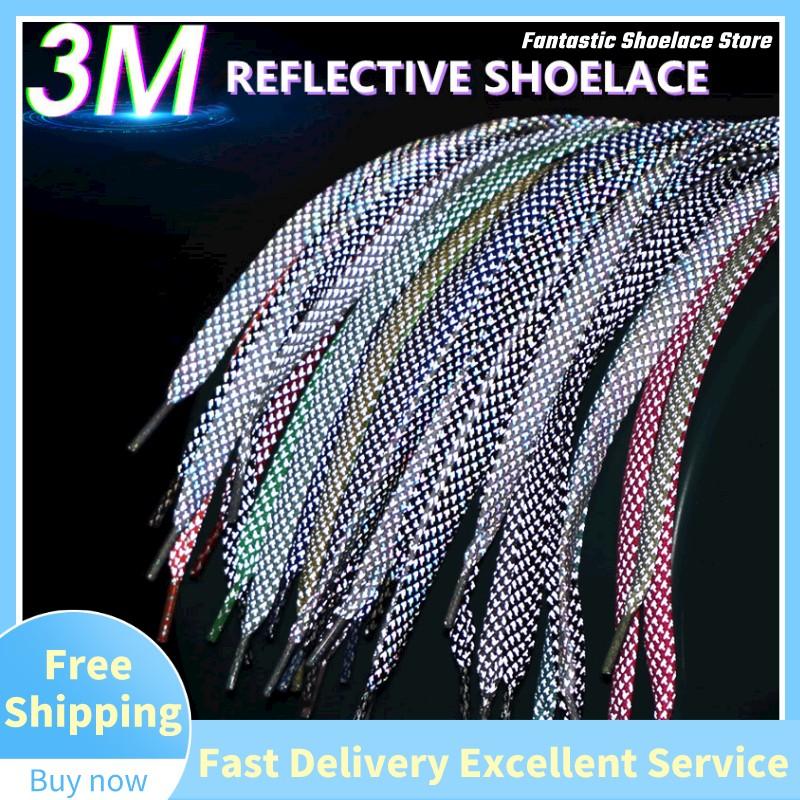 3M Reflective Shoelaces Flat   - Reflective Night Running Shoes ulasan dan harga