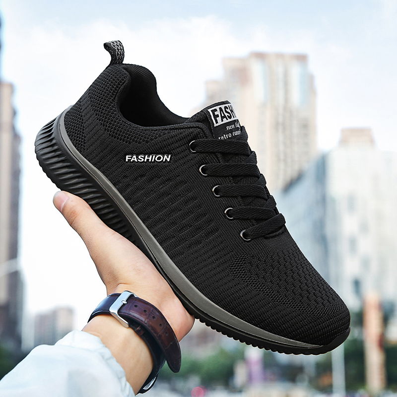YRZL Sports Shoes for Men Shoe - Knit Fabric Lace Up Sneakers ulasan dan harga